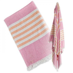 Lulujo-Turkish towel Pink&Apricot